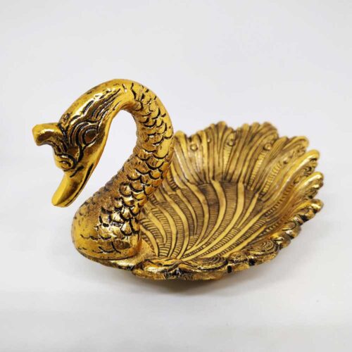 Elegant Oxidised Swan Tray (Gold)