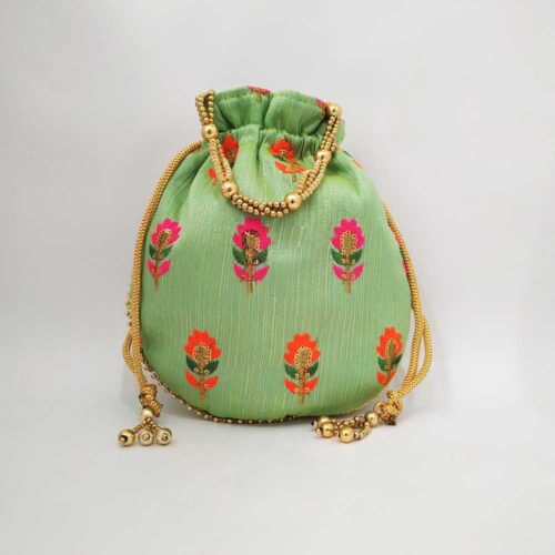 Floral Embroidery Round Potli - The One Shop - Return Gifts and More